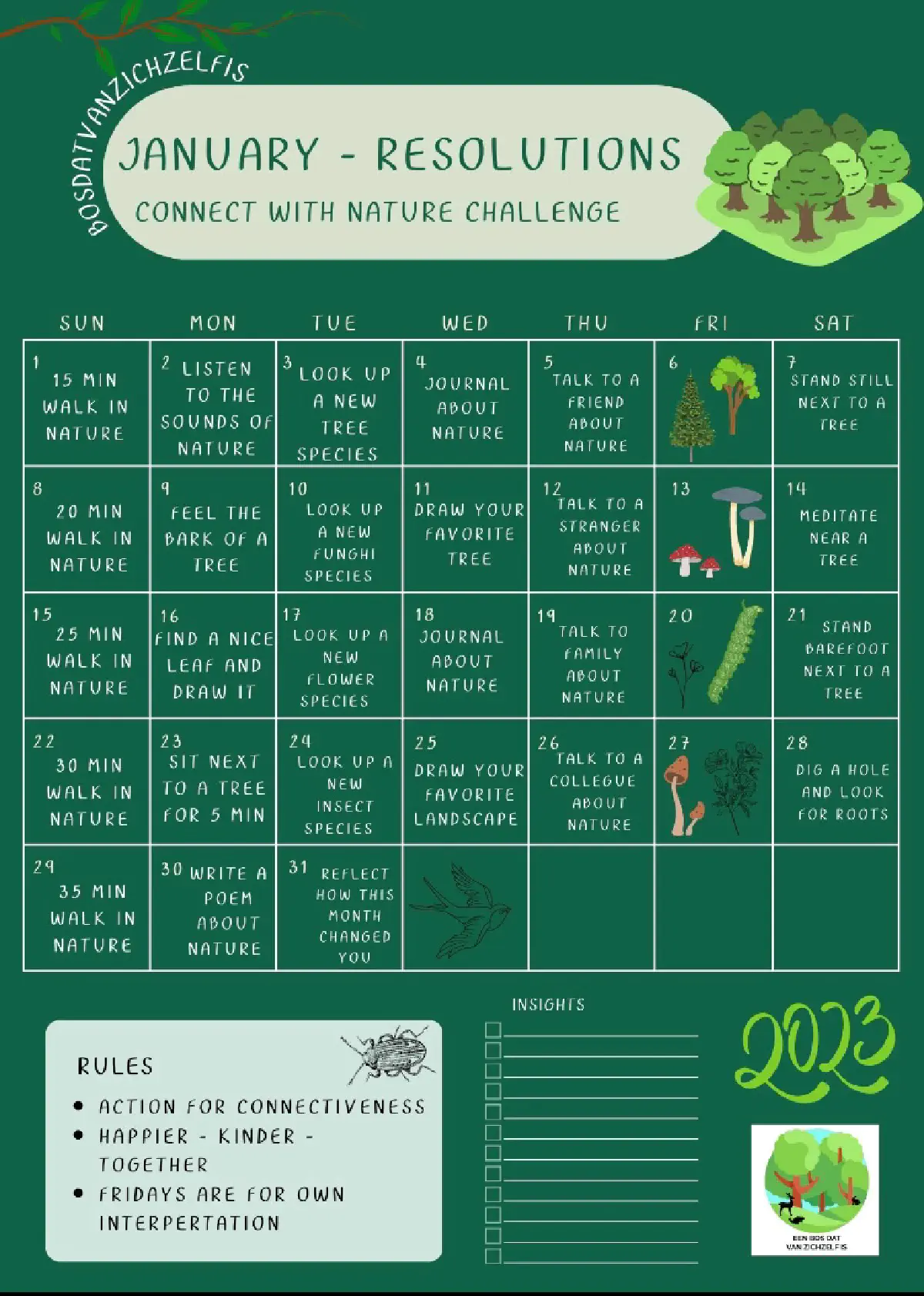 Green January Challenge | Stichting Bos dat van zichzelf is